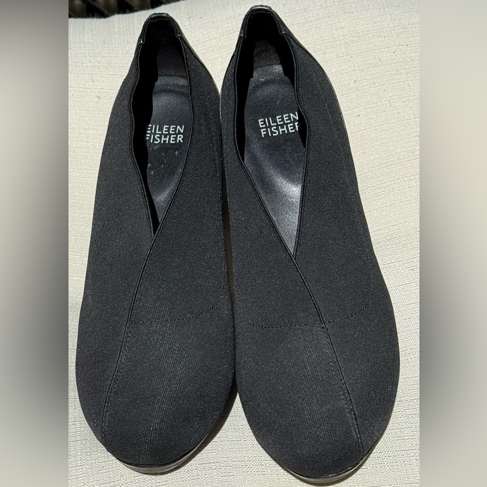 Eileen Fisher Matte Black Grosgrain Booties women’s size 8.5 - Picture 6 of 8